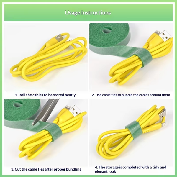 HD-CW01 CABLE WRAPS Back-to-back for Double-layer Double-sided Self-adhesive Cuttable Whole Roll Cable Management Cable Organizer
