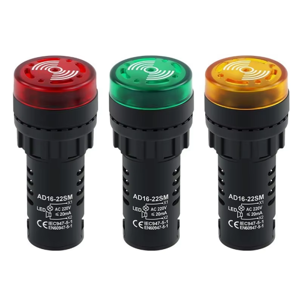 YF-SSAD16-22SM Buzzer 220V Intermittent with LED Light Flashing Sound and Light Alarm