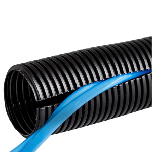 YF-CP01 Open-type Flame-Retardant PP/PA Nylon Corrugated Flexible Conduit for Wire and Cable Protection Plastic Corrugated Pipe
