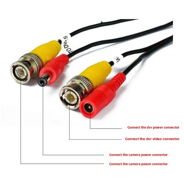 YF-EC01 5-50m BNC DC Extension Cable with PVC Material for Video and Power Integration