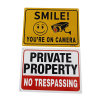 YF-WS01 Reflective Waterproof Metal Signs Aluminum Alloy Warning Safety Surveillance Packaging Signs