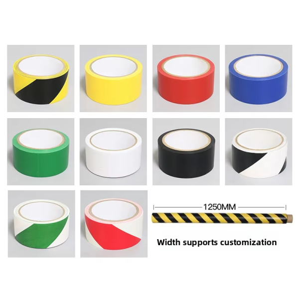 YF-WT01 Warning Tape Wholesale Black Yellow PVC Floor Tape Zebra-striped Safety Construction Site Easy to Apply & Remove Line-marking